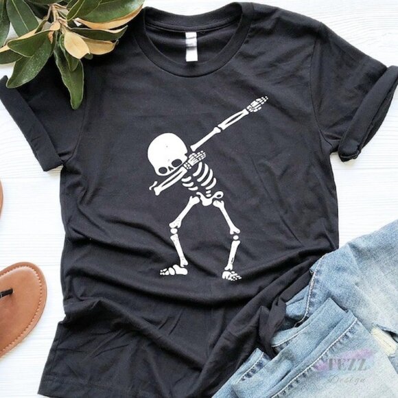 Genias Other - Dabbing Skeleton Shirt, Halloween Shirt, Halloween Skeleton, Skeleton, Dabbing
